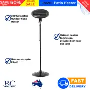 Devanti 2000w Electric Portable Patio Strip Heater Outdoor Halogen Stand Heaters