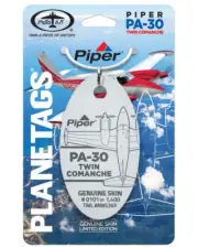 Piper PA-30 Twin Comanche Tail #N8526Y Genuine Aluminum Plane Skin Bag Tag New
