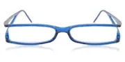 Oval Semi Rimless Plastic Men's Glasses Blue, Size +1.00 - Lenses Included - Private Health Rebate - Blue Light Block Available - SmartBuy Readers