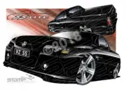 HOLDEN VZ SS UTE PHANTOM BLACK A3 FRAMED PRINT (HC105)