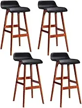 Artiss Bar Stools Stool Set of 4 Kitchen Counter Barstools Dining Chair Bentwood Chairs Wooden Black in 74cm Seat Height Floor for Home Bar Dining Room Cafe Outdoor Indoor