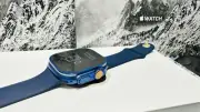 Custom Anodized Blue 49MM Apple Watch ULTRA 2 Titanium Blue Sport Band Big Blue