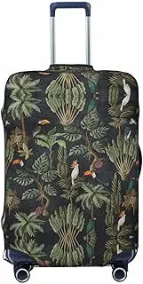 [CADREWY] watercolour cactus Print Travel Suitcase Cover Luggage Protector with Elastic Anti Scratch for Carry On, Black, Medium
