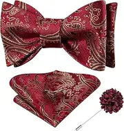 Dubulle Self Tie Bowties for Men Woven Mens Bowties and Pocket Square Cufflinks Set for Wedding Tuxedo