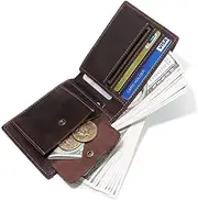First Layer Cowhide Leather Wallet High End Men's Wallet Business Fashion,Comfortable and Soft,Portable,Brown