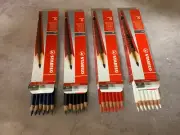 Box of 12 STABILO GREASE PENCILS Great For Temporary Markings. Assorted Colors