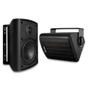 IHome 4" Inch Bluetooth Outdoor 100 Watts Waterproof Wall Mounted Speakers Black