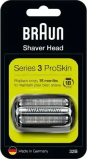 Braun Series 3 32B Electric Shaver Replacement Foil Cutter Cartridge Head, BLACK