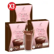 3X S Sure Cocoa Instant Powder Mix Control Hunger 0%Sugar 60 Kcal 10 Sachets]