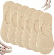 [AZIDWERYQ] No Show Socks Womens 6Pcs Soft Non Slip Socks Stretchable Low Cut Ankle Socks Invisible Liner Cotton Socks Shallow Mouth Socks for Women Casual & Formal Wear No Show Socks Womens