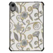 iPad mini (6th gen) iPad Impact Case Abstract gray black gold watercolor floral