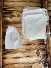 30 Pcs Wedding Favor Hessian Burlap Canvas Gift Bags Drawstring Craft 8x6