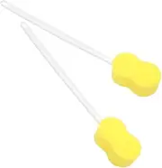 Healvian Long Handle Bath Sponge, 2pcs Back Sponge on a Stick, Lightweight Back Washer Washer Handled Butt Scrubber, Shower Brush Loofah for Foot Body Cleaning Bathing