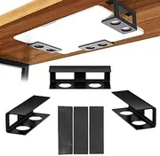 ROSYLEVE Pack of 3 Laptop Holder, Desk, Desk Accessories, Underdesk Holder, Laptop, Holder for Notebook MacBook 0-35 mm with Screws and Double-Sided Adhesive Tape
