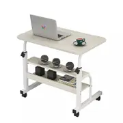 Portable Laptop Desk Mobile Computer Table Stand Bed Study Adjustable Height Walnut