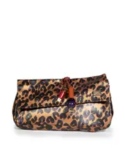Brown Leather Leopard Nocturne Bag