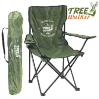 在飛比找momo購物網優惠-【TreeWalker】折疊速開露營椅-軍綠(附同色手提外袋