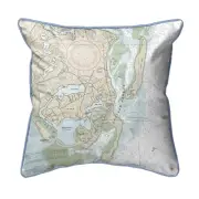 Chatham Harbor Map Pillow 18x18 – Large Corded Decor