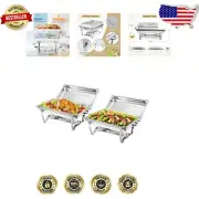 Elegant 8 Qt Rectangular Chafing Dish Buffet Set for Weddings & Parties - 2 Pack