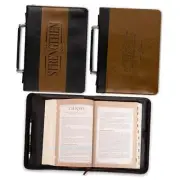 Men's Classic Bible Cover I Will Strengthen You Isaiah 41:10, Large