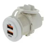 Hulk 4x4 Dual USB White Socket Port 1 2.4A Port 2: Qc3.0 Non LED - HU6630-1