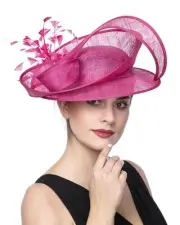 Fascinators Hat Flower Mesh Ribbons Feathers on a Headband and a Clip Tea Par...