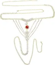 [MOBUTOFU] 1Piece Rhinestone Chain Thong for Women Stylish Dance Accessory Highlight Your Beauty for Lovers Eye Catching Festival Wear Durable and Sparkling