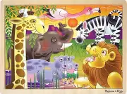 Melissa And Doug African Plains Safari Wooden Jigsaw Puzzle With Storage Tray