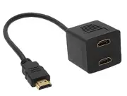HDMI Splitter Cable 15cm - v1.4 Male to 2x Female Amplifier Duplicator Full HD