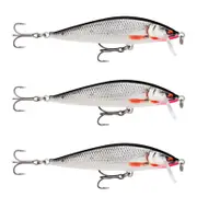 3x Rapala 9.5cm Countdown Sinking Hardbody Balsa Fishing Lures - Gilded Roach