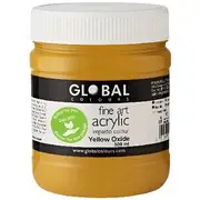 Global Colours Acrylic Paint Zero VOC 500mL Yellow Oxide