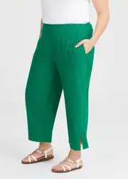 [TS] Taking Shape Stretch Linen Calliope Crop Pant Size 10 in Amazon Green - Plus Size Women's Clothing Amazon Green