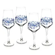 Spode Blue Italian Wine Glasses, Set of 4