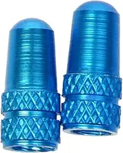 2pcs Cycling MTB Bike Aluminum Alloy Presta Valve Cap Dust Cover Light Blue