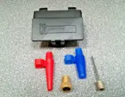 PUMP ADAPTOR KIT to suit BIKES presta - schrader, RUGBY, FOOTBALL & some AIRBEDS