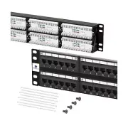 Cat6 Patch Panel 48 Port, 2U Loaded 48 Port Patch Panel Cat6/Cat5e Offers UL ...