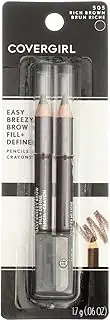 CoverGirl Easy Breezy Brow, Fill+Define Pencils [505] Rich Brown 2 ea​​ ( Pack of 3)​