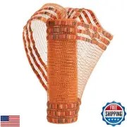 HUIHUANG Fall Deco Mesh 10 inch Wide Metallic Orange Mesh Ribbon Roll with Fa
