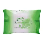 Ozoffer 25pcs Purely Active 5 in 1 Cleansing Facial Wipes
