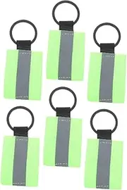 MOTHNUR 6pcs Reflective Keychain Tag Reflective Tags Name Reflective Key Holder Tags Reflective Keychain for Backpack Reflective Zipper Keychain Reflector Pendants Nylon Black