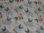 Flannelette Fitted White Knitting Sheep Cot Sheet Handmade