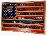 New Jersey State Trooper / Police Challenge Coin Display 70-100 Coins TRAD