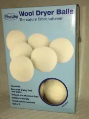 Fine Life Products Wool Dryer Balls The natural fabric softener 6 Balls per Box