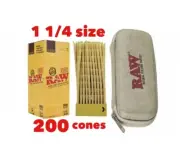raw classic 1 1/4 size pre rolled cone+RAW cone wallet case