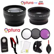 WIDE ANGLE LENS + ZOOM LENS + REMOTE KIT FOR CANON EOS REBEL SL1 SL2 SL3 T5I T6I