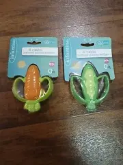 2 Lil' Nibbles Textured Silicone Teether Sensory Exploration Teething Relief