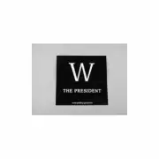 George W Bush W The President 2004 Black Square Sticker