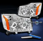 HALO LED CLEAR PROJECTOR HEADLIGHT+BLUE DRL LED SIGNAL FOR 04-14 TITAN/07 ARMADA (for: Nissan)
