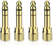 4x Adaptadores de auriculares estéreo macho de 6.35 mm a hembra de 3.5 mm