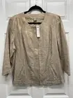 Chico’s Gold Foil Women’s Linen Jacket Size 2/12-14, NWT